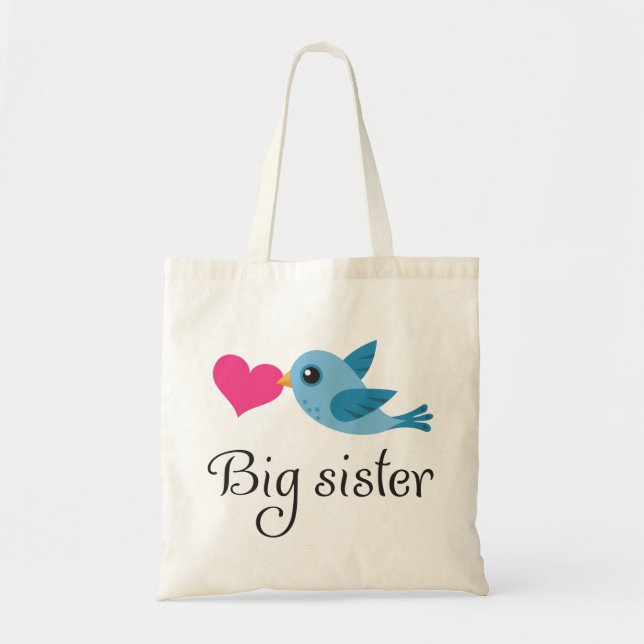 Tote Bag Oiseau mignon avec soeur de coeur d'amour la (Devant)