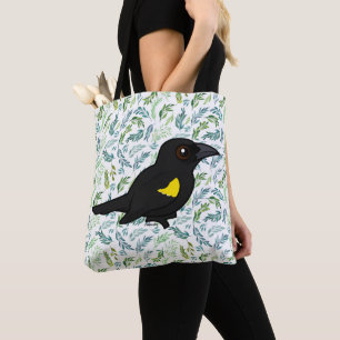 Tote Bag Oiseau-noir à épaules jaunes