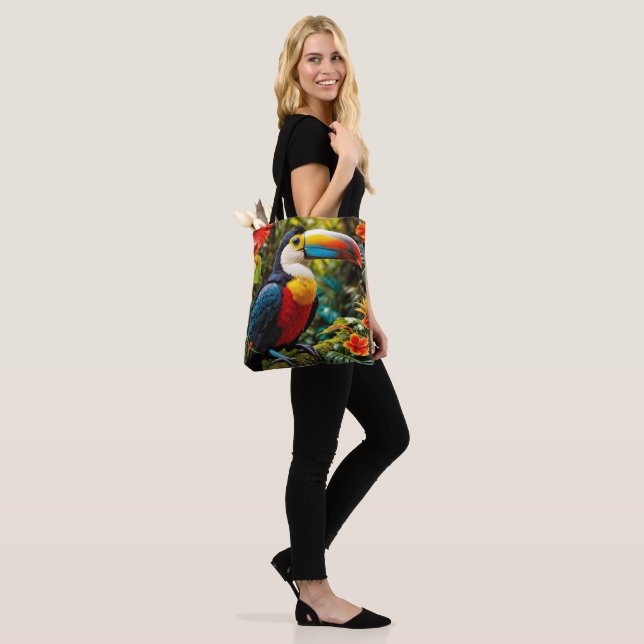 Tote Bag Oiseau Toucan coloré (Sur le modèle)