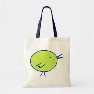 Tote Bag Oiseau vert et bleu