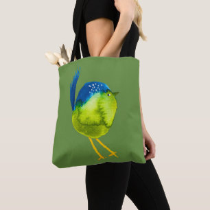 Tote Bag Oiseau vert mignon