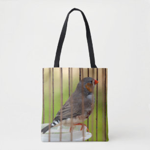 Tote Bag Oiseau Zebra Finch en cage
