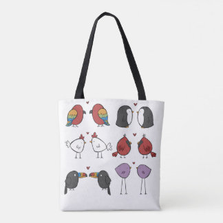 Tote Bag Oiseaux Amoureux