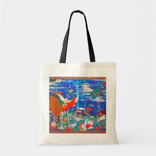 Tote Bag Oiseaux, animaux et Plantes floraux (à gauche) Jak (Devant)