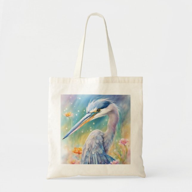 Tote Bag Oiseaux arc-en-ciel Héron bleu 2 (Devant)