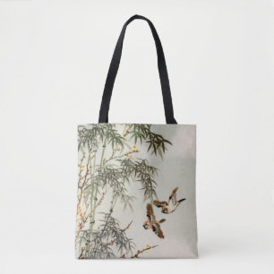 Tote Bag Oiseaux Bambou Asiatique Japonais Vintage