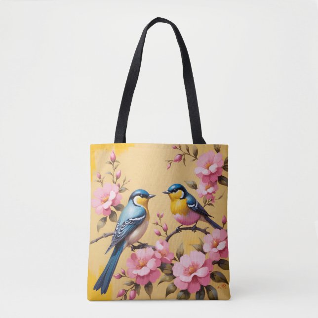 Tote Bag Oiseaux chanteurs colorés (Devant)