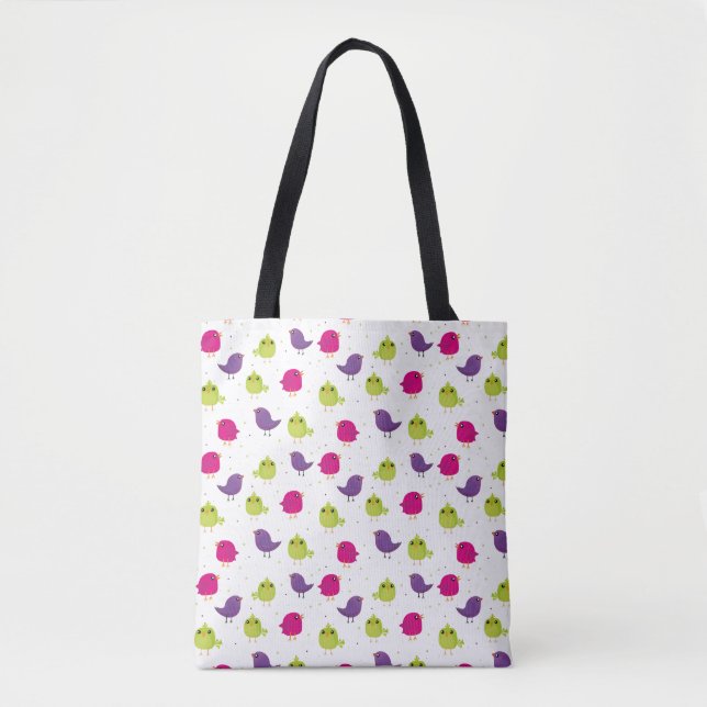 Tote Bag Oiseaux colorés (Devant)