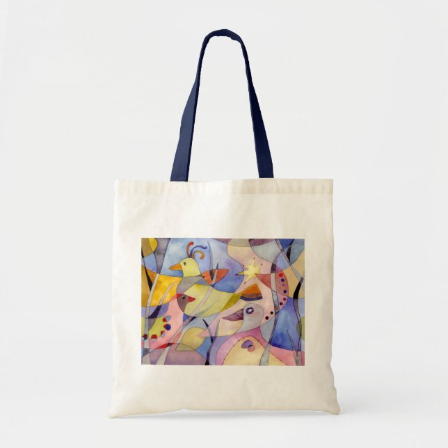 Tote Bag Oiseaux d'aquarelle géants (Devant)