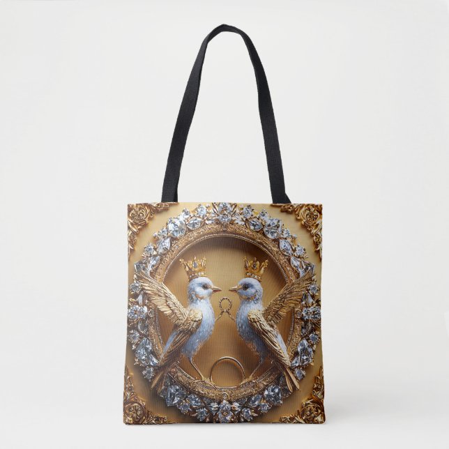 Tote Bag Oiseaux de mariage (Devant)