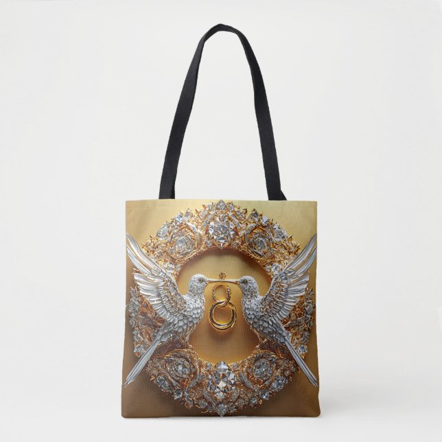 Tote Bag Oiseaux de mariage (Devant)