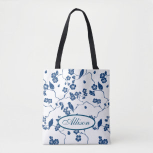 Tote Bag Oiseaux de Toile contemporains & Flore
