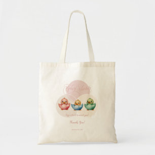 Tote Bag Oiseaux d'Oeufs de Cute Kawaii Baby shower coloré 
