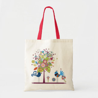 Tote Bag Oiseaux et arbres