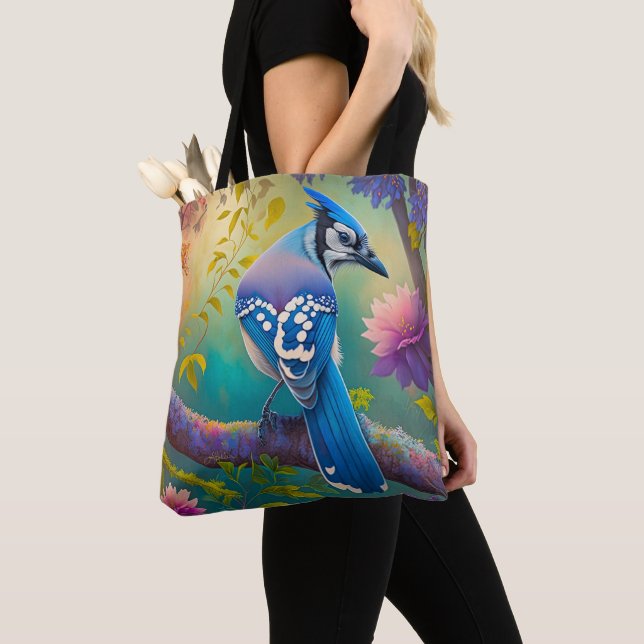 Tote Bag Oiseaux Fantastiques Geai Bleu (De près)