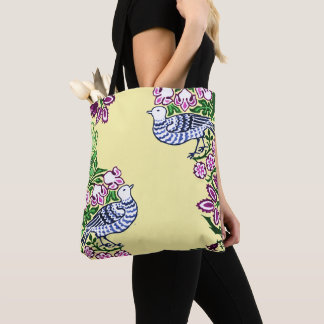 Tote Bag Oiseaux folkloriques Fleurs Acorns