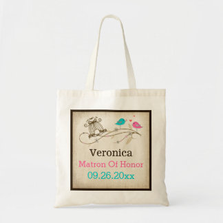 Tote Bag Oiseaux lunaires en Amour Mariage Attendant Fourre