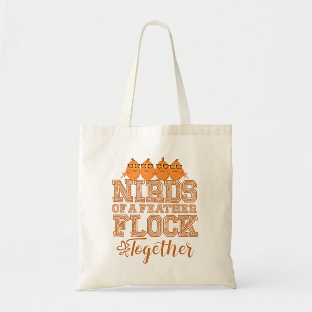 Tote Bag Oiseaux Nerds Drôles Les Nirds d'une même espèce v (Devant)