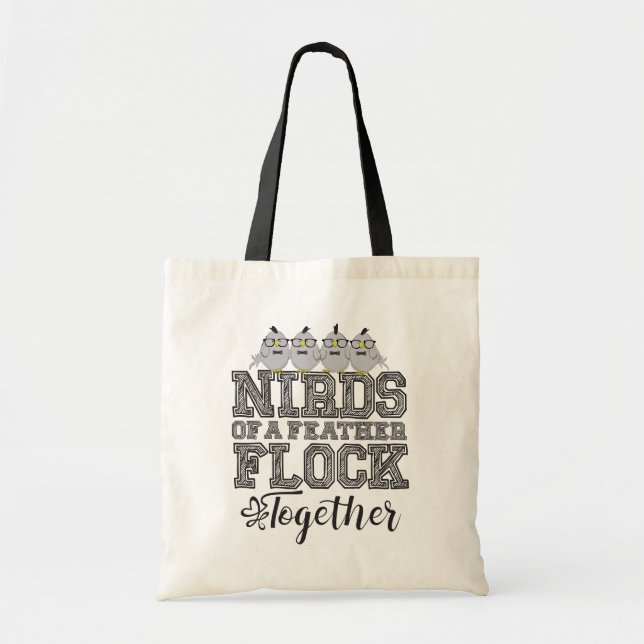 Tote Bag Oiseaux Nerds Drôles Les Nirds d'une même espèce v (Devant)