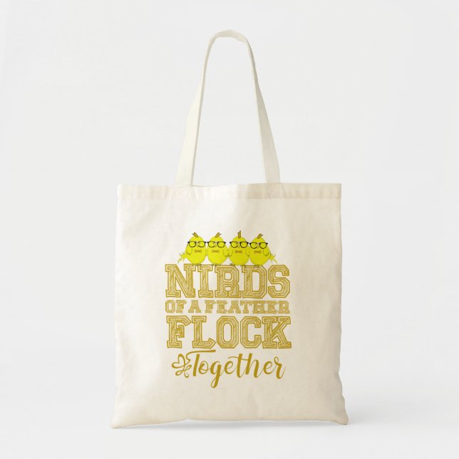 Tote Bag Oiseaux Nerds Drôles Les Nirds d'une même espèce v (Devant)