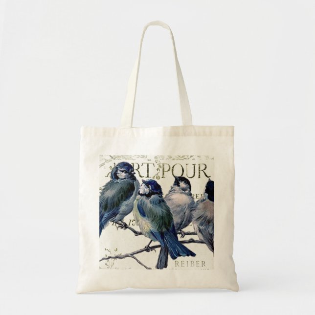 Tote Bag Oiseaux sur une branche (Devant)