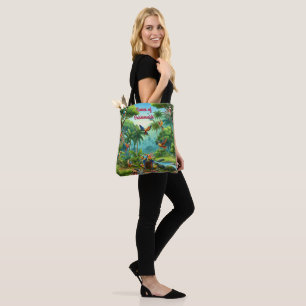 Tote Bag Oiseaux tropicaux colorés parmi un Plante vif et l