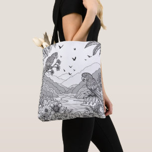 Tote Bag Oiseaux tropicaux Parrot Art Coloration