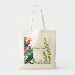 Tote Bag Oiseaux tropicaux Perroquets et feuillage