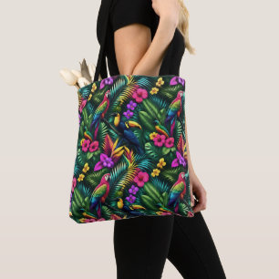 Tote Bag Oiseaux Tropicaux Rêves de Jungle Motif de Surface