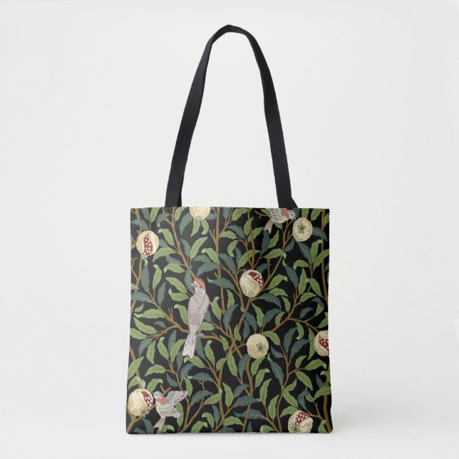 Tote Bag oiseaux vintages dans le feuillage avec oiseaux et (Devant)