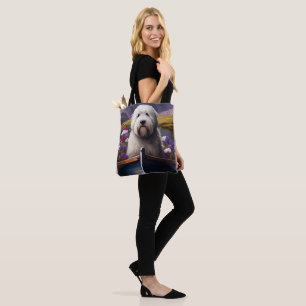 Tote Bag Old English Sheepdog sur Paddle : Une aventure Pit