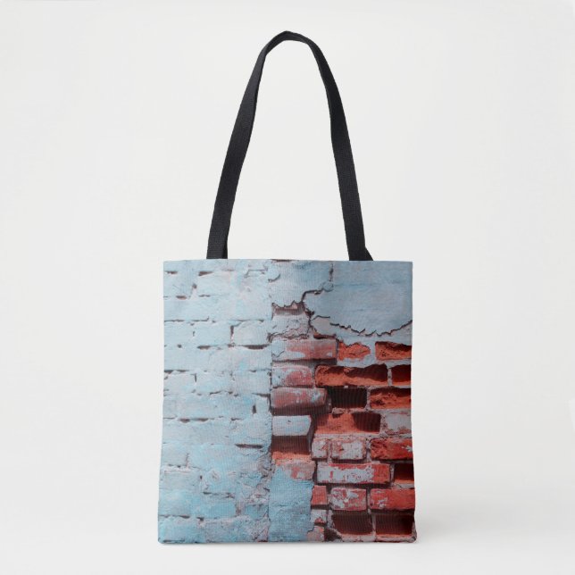 Tote Bag Old grungy brick wall with natural defects. Scratc (Devant)