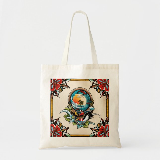 Tote Bag Old School Shrimpin' (Devant)