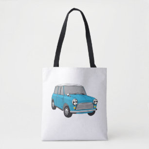 Tote Bag Oldtimer Blue Mini Cooper