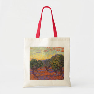 Tote Bag Olive Grove, Ciel orange par Vincent van Gogh