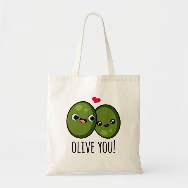 Tote Bag Olive You Funny Love Pun (Devant)