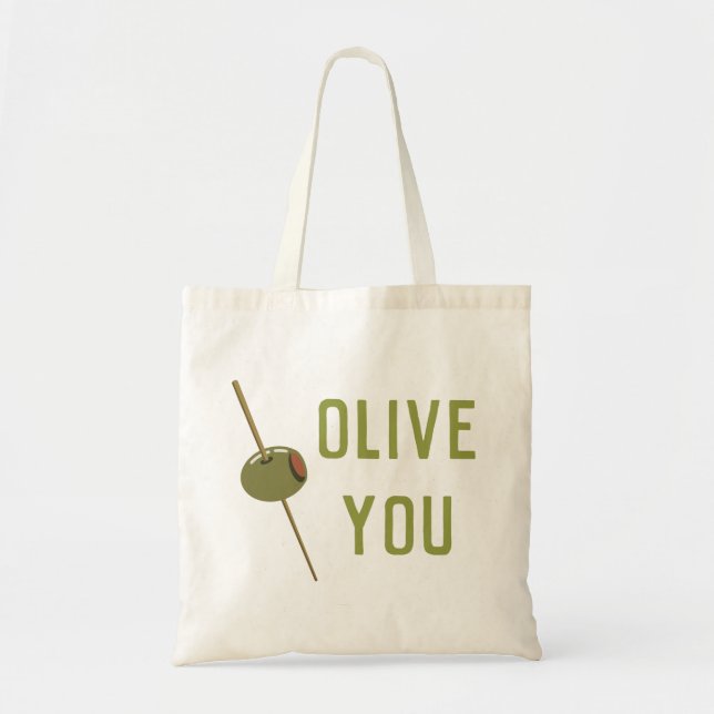Tote Bag Olive You (I Love You) Funny Romantique Valentine (Devant)