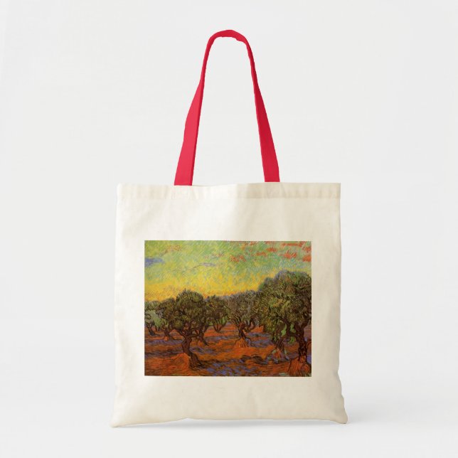 Tote Bag Oliveraie, ciel orange de Vincent van Gogh (Devant)