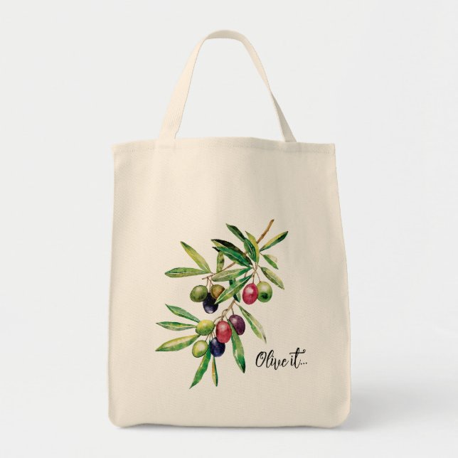 Tote Bag Olives aquarelles (Devant)