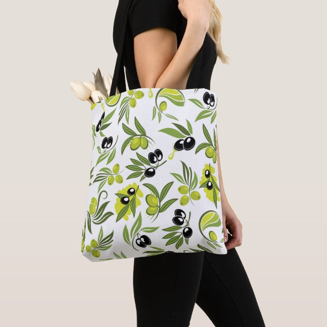 Tote Bag Olives noires et vertes  (De près)