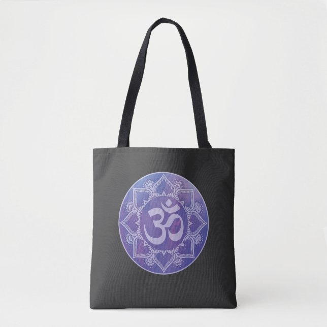 Tote Bag Om Mandala Purple (Devant)