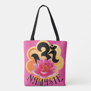 Tote Bag Om Namaste partout sur Fourre-tout imprimé