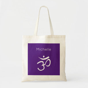Tote Bag Om Symbole tendance violet Namaste
