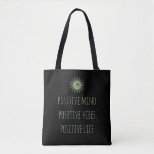 Tote Bag Om vert et Mandala esprit positif Vibes positives