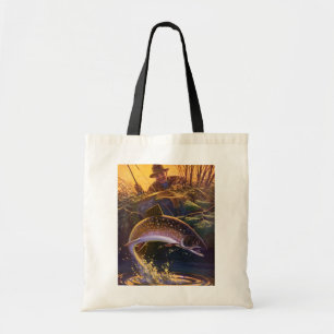 Tote Bag Omble de fontaine pêcheur de poissons, pêche sport