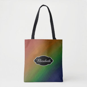 Tote Bag Ombre arc-en-ciel Tête colorée en gras - Indic