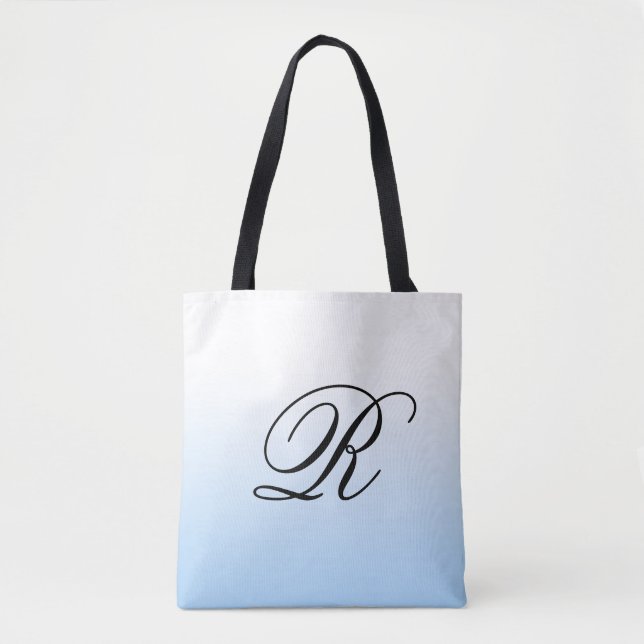 Tote Bag Ombre bleu clair sur n'importe quelle couleur avec (Devant)