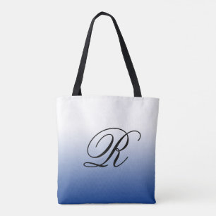 Tote Bag Ombre bleue sur n'importe quelle couleur avec Mono