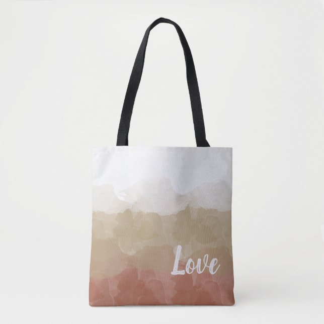 Tote Bag Ombre Brown et Tan Love Graceful Gradient (Devant)