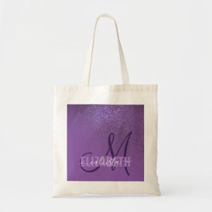 Tote Bag Ombre de dégradé de Parties scintillant violet dia